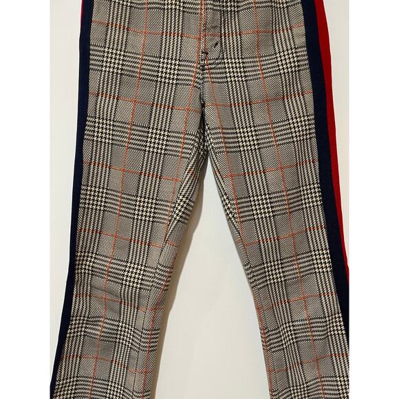 Mother Denim The Insider Ankle Plaid Orange/Black Flare Pants 28" Inseam Size 24 - Picture 6 of 15